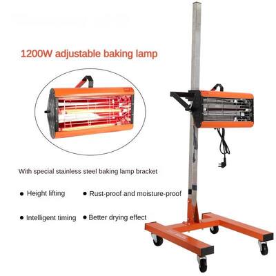 Single-Cassette Adjustable Infrared Drying Stand For Hands-Free Operation To Any Vehicle Panel