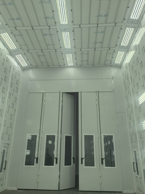 फोल्ड स्टाइल ऑटोमोटिव स्प्रे बूथ 30kW इलेक्ट्रिक हीटिंग पीएलसी टच स्क्रीन नियंत्रण